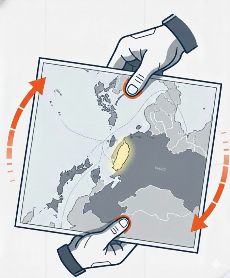 換個角度看世界：把地圖倒過來，台灣還在「邊陲」嗎？